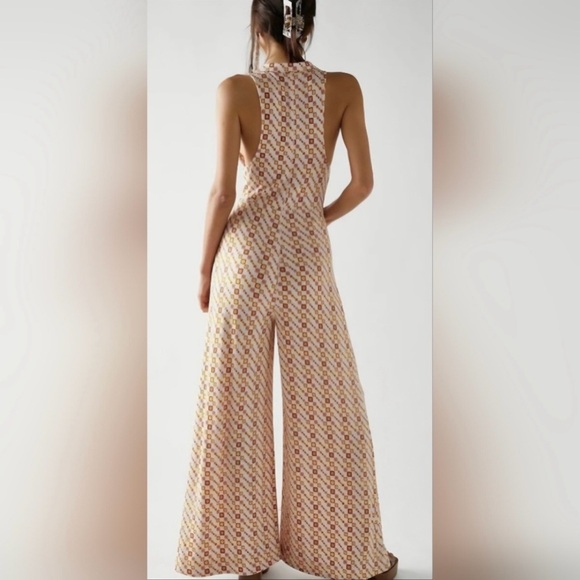 FREE PEOPLE Shayla Wide Leg Geometric Jumpsuit - Picture 3 of 15